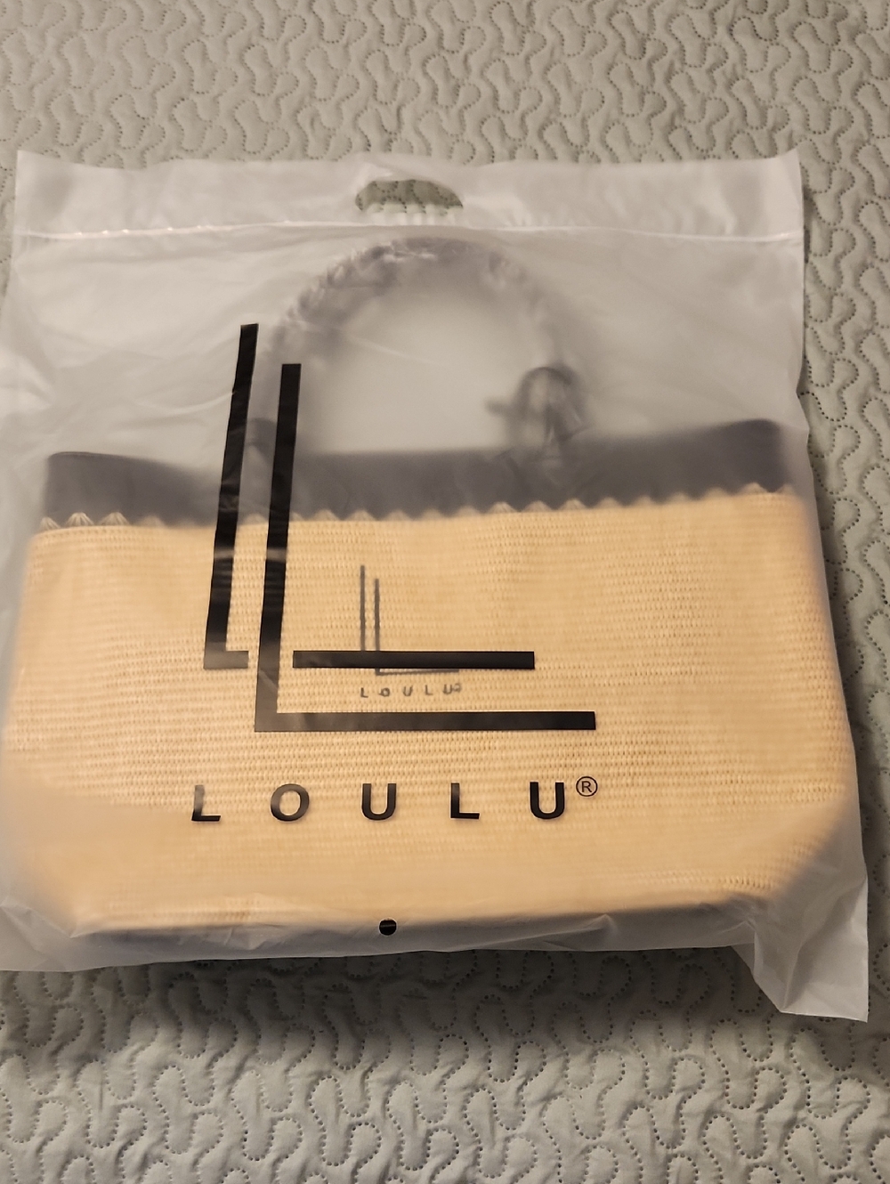 Lulu's Black Trim Straw Tote Bag
